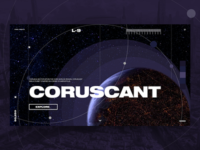 Coruscant | Hero concept coruscant design grid helvetica hero layout planet star wars ui web design
