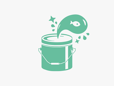 Tiny Fish Printing art badge brand branding bucket concept design exploration fish font identity illustration lettering lockup paint can screen printing texture type typography vintage