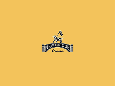 New Bridge Cheese Branding animation atlanta branding bridge cheese concept cow design food identity illustration lettering logo mascot packaging retro studio typography video yellow