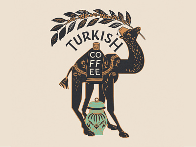 Turkish Coffee Camel arabica bohem branding branding design camel coffee east identity illustration lettering logo logodesign mascot middle ottoman packaging turkish typography urn vintage