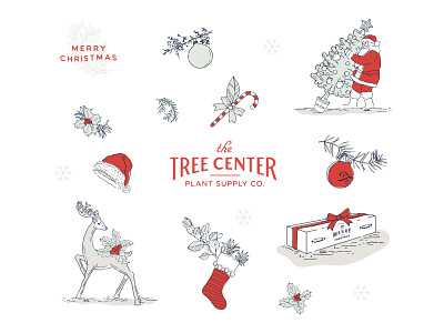 The Tree Center Christmas Wrapping Paper candy christmas concept decoration deer design gift identity illustration lettering moose paper retro santa season tree usa vintage wrapping xmas