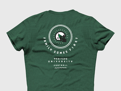 Family Comes First Tee badge eagle football green helmet icon illustration merchandise shirt sports tshirt university