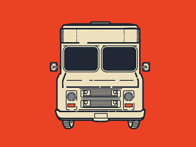 Truck Illustration blue car drawing front icon iconic illustration orange plain truck van