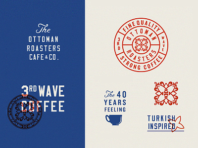The Ottoman Roasters Brand Assets art branding cafe coffee design icon logo ottoman roasting tea turkish vintage