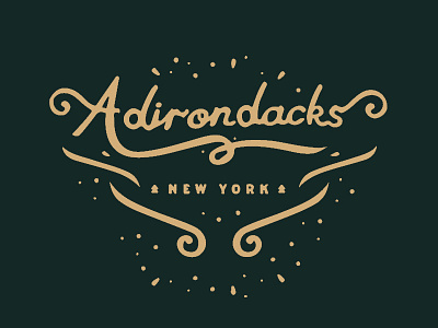 Adirondacks 1.1 apparel art brand calligraphy design lettering new york print script t shirt type typography