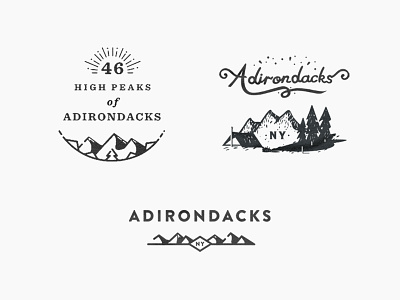 Adirondack Supply Co. Exploration apparel art badge brand custom design illustration lettering logo mountain t shirt type