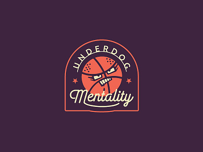 Underdog Mentality art badge ball craft design icon illustration lettering logo sticker typography underdog