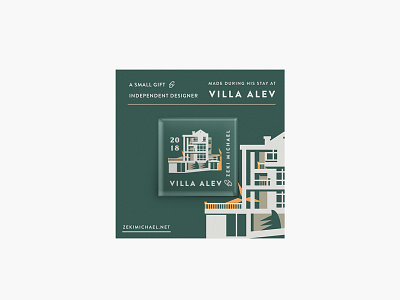Villa Alev Gift Badges architecture badge branding color concept gift icon identity illustration modern packaging villa