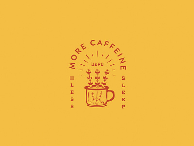 More Caffeine Less Sleep apparel art caffeine design drawing identity illustration lettering logo tshirt type yellow