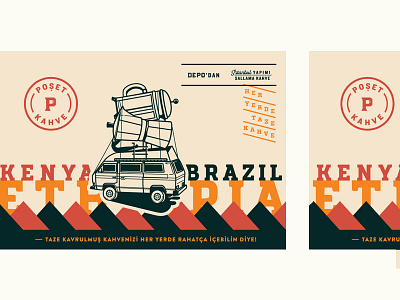 Poşet Kahve art brand coffee color concept design identity logo packaging pattern retro vintage