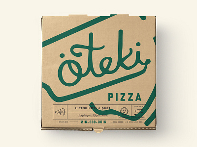 Oteki Pizza pt.4 Box branding concept design hand icon illustration lettering logo packaging pizza script typography