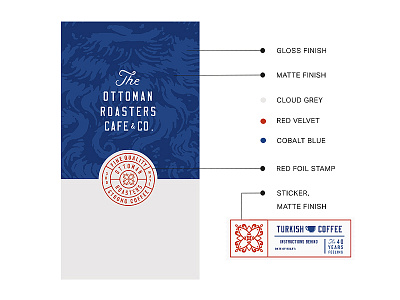 The Ottoman Roasters Packaging Print branding coffee color design detail foil logo matte packaging presentation print roasting sticker