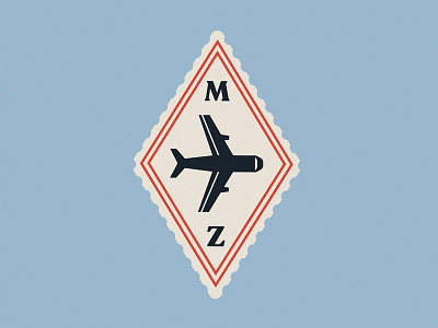 MZ Flight Badge airplane app badge brand branding color concept design flight fly icon identity illustration logo minimal retro typography ui vector vintage