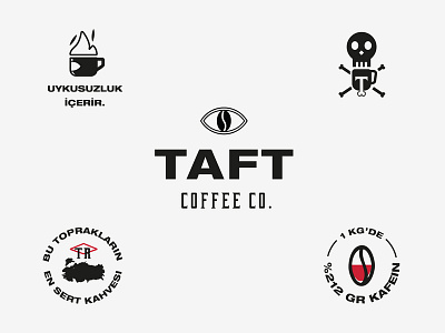 Taft Coffee Co. Brand Assets assets badge brand branding coffee concept craft design icon identity illustration istanbul label lettering logo minimal packaging type typography vintage