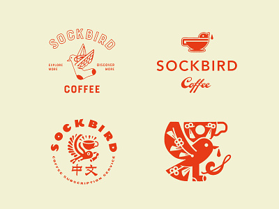 Sockbird Branding Design Exploration badge bird brand branding china coffee color concept craft design identity illustration lettering logo packaging retro shanghai typography vector vintage