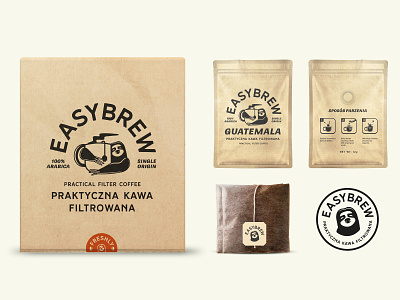 EasyBrew badge brand branding branding concept coffee concept craft icon identity illustration label label and box design lettering logo origin packaging sticker tag typography vintage