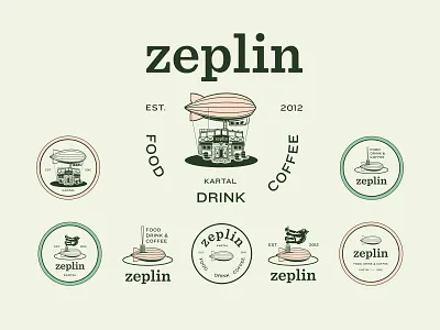 Zeplin Kartal alcohol badge beer beverage brand branding coffee concept craft design icon identity illustration label liqueur logo pub retro vintage zeppelin