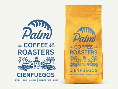 Palm Coffee Roasters Latin Espresso art badge branding coffee craft cuban design espresso icon identity illustration latin lettering logo minimal packaging retro typography vector vintage