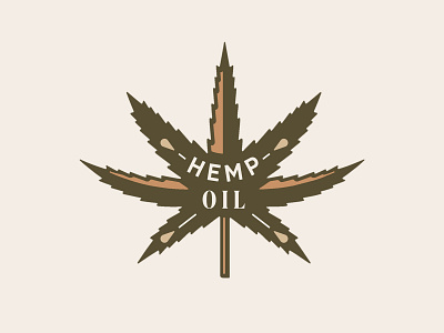 Hemp Oil Illustration art brand branding cannabis cbd cbd oil concept craft design hemp icon identity illustration lettering logo minimal packaging retro typography vintage