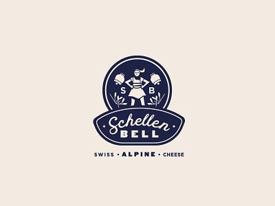 Schellen Bell Logo badge bell beverage branch branding cheese clean concept design food girl identity illustration logo logodesign navy packaging retro studio vintage