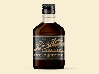 Cold Brew Glass Bottle alcohol bottle branding clean cold brew cold drink concept design drink identity label label design logo packaging premium retro rum typography vintage whiskey