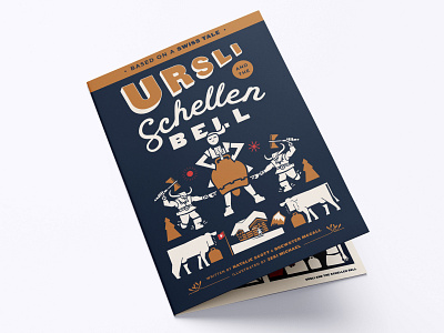 Ursli and the Schellen Bell Comic beverages branding character cheese concept design dining editorial folk food identity illustration magazine retro spread story swiss switzerland vintage wine