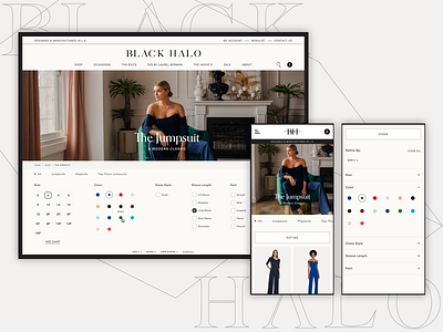 Black Halo Product Listing Page bva collections ecommerce shopify ui design ux