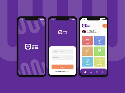 Sound board Mobile Ui appdesign branding interface productdesign purple ui uiux uiuxdesign userinterface