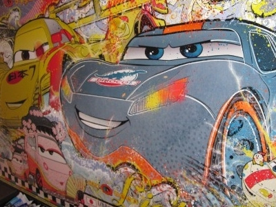 Lightning McQueen - Rising Sun Speedway cars disney fine art japan lightning mcqueen pixar speed racer waves