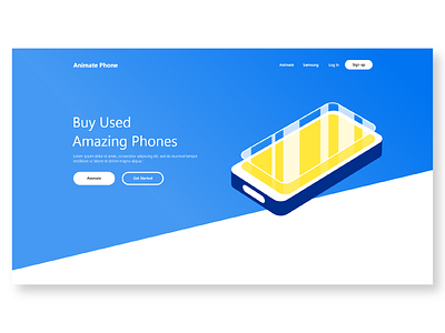 Animate Phone Landing Page css design designs graphicdesign isometric landingpage ui uiux uxdesign web