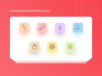 Food and Groceries icon design icon ui ux vector