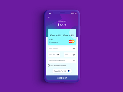 Credit Card Checkout app design flat mobile app payment ui ux