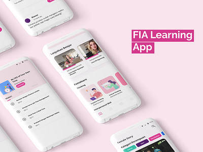 FIA learning app app design female flat learning mobile app ui ux woman