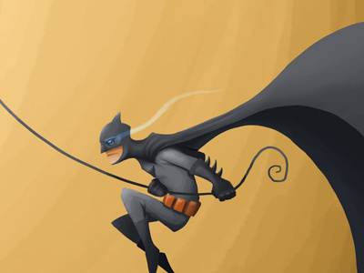 The Bat batman comics digital illustration painting
