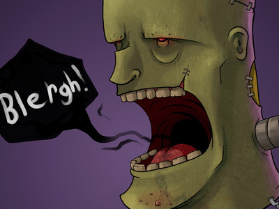 Frankenstein's Monster digital halloween illustration monsters