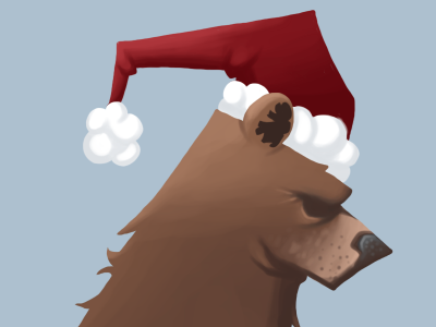 Christmas Bear! (WIP) animal bear christmas hat illustration santa snow