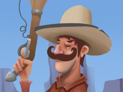 Cowboy WIP cowboy hat illustration moustache western
