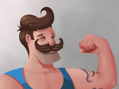 Some new character design color digital illustration man punching