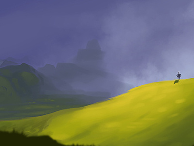Green hill digital green hill landscape painting photoshop speed
