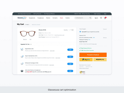 GlassesUSA - Cart optimization