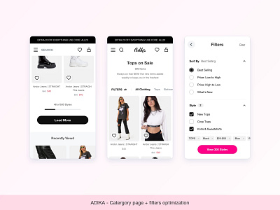 ADIKA - Category page & filter optimization