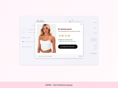 ADIKA - Exit checkout popup