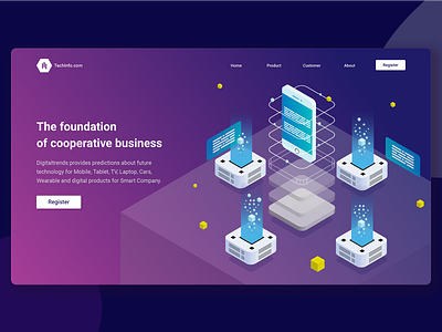 Shot UI web - Technology Company illustraion isometric ladingpage technology ui uiux webdesign website design