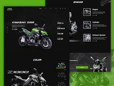 Lading Page - Kawasaki Z1000 branding design ui uidesign ux web webdesign