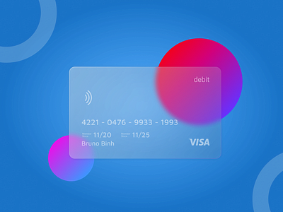 Glass card - Design bank cards ui debut design