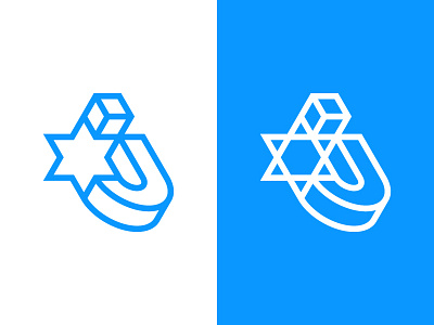 J + Six Pointed Star logo logos star of david