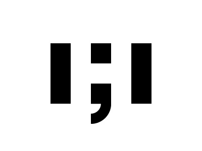 H + Semicolon letter h logo semicolon semicolon logo typographic