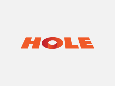 A Hole. 3d dimensional fall hole letter o literal o perspective typographic typography