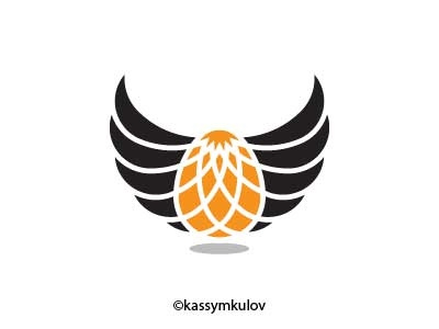 Ab Ovo - An egg with wings ab ovo cartoon chicken egg for sale premade logo wings