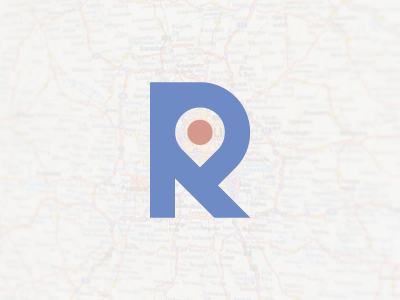 R Pin Logo hotel letter r localization location map pin r rent